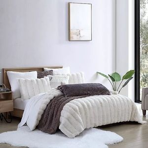 UGG Landers Faux Fur 3-Piece King Comforter Set in Snow